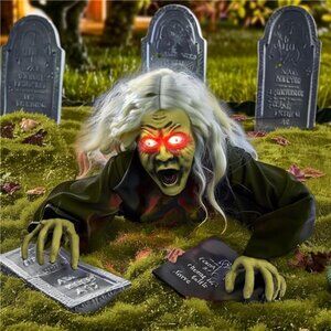Halloween Outdoor Decorations, Animated Zombie Groundbreaker Climbing